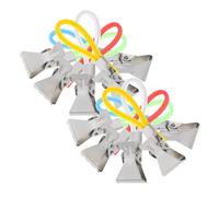 PERSELOSO Clip per Asciugamani Fermagli Multi-funzione 10 Pezzi in Metallo con Corda Appendibile per Asciugamani e Strofinacci, per Bagno e Decorazione Casa