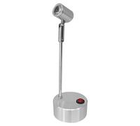 PERSELOSO Faretto Stili multipli in Alluminio Argento LED da Interno 1w, Luce Elegante e Moderna Batteria 3 X Aaa Colore Casuale per Vetrinetta Espositiva per Stili multipli