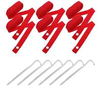 PERSELOSO Kit 6 Pezzi Linee di Confine per Beach Volley in Nylon Rosso Ancore a Terra Resistenti alle Intemperie per Allenamento All'aperto e Giochi in Cortile