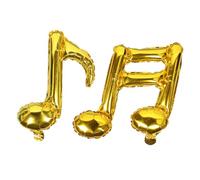 PERSELOSO Palloncini in Alluminio Argento Forma Nota Musicale 4 Pezzi Decorazione Riutilizzabile per Feste di Compleanno e Matrimonio Eleganti e Chic