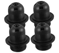 PERSELOSO Portalampada E27 in Plastica Nera Set da 4 Pz per Lampioni Tavolo Terra Pendente Ristoranti Bar Lampade Vintage Design Classico e Stile Industriale