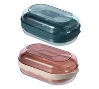 PERSELOSO Portasapone Da Bagno Portatile Copertura, Scatola Di Sapone Drenante a Doppio Strato, Contenitore Portasapone Staccabile in 2 Pezzi Per Bagno e Doccia