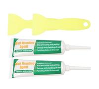 PERSELOSO Set 2 Pezzi Pasta Riparazione Pareti Bianco, Ripara Buchi nel Muro, Resistente, Plastica e Pasta, Uso Rapido e Pratico per Piccoli Interventi Esterni