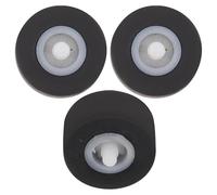 PERSELOSO Set 3 Pezzi Rullo di Presa per Registratore, Resistente in Plastico Nero, Accessorio per Macchina Audio Portatile e Lettore Cassette