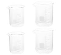 PERSELOSO Set 4 Misurini in Vetro Borosilicato, Tazze Graduati Precise da 50ml e 100ml, Facili da Pulire per Cucina e Preparazioni