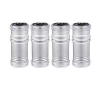 PERSELOSO Set 4 Pezzi di Shaker per Sale in Ps Nero, Contenitori Riutilizzabili per Spezie Design Semplice e Pratico, per Decorazione Cucina