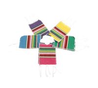 PERSELOSO Set 5 Pezzi Copri Bottiglia in Cotone Poncho Tradizionale per Birra Motivo a Righe Arcobaleno per Feste Cinco De Mayo e Riunioni di Famiglia