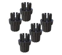 PERSELOSO Set 5 Spazzole Multiuso per Pulitore a Vapore, Accessorio Versatile in Plastica Nero per Uso Domestico e Officina, Ricambio Potente e Pratico