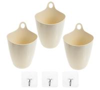 PERSELOSO Set da 3 Bidoni Immondizia Differenziata Sospesi in Plastica Bianca, Design Moderno e Creativo, per Casa e Ufficio, Contenitori Spazzatura Salvaspazio