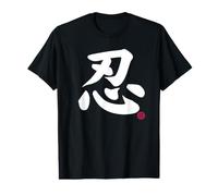 Perseveranza Kanji nel Simbolo della Lettera Giapponese sulla Parte Anteriore e Posteriore Maglietta con Stampa Grafica Economica