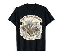 Persi nelle storie Dove fioriscono Le Parole Book Lover Floral Maglietta