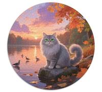 Persian Cat 1000 Pezzi Di Puzzle Rotondo Classico Cute Pets Giocattolo Difficile E Impossibile Per Adulti E Bambini 1000pcs (67.5x67.5cm)