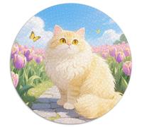 Persian Cat 1000 Pezzi Di Puzzle Rotondo Classico Cute Pets Regali Antistress Per Adulti E Bambini 1000pcs (67.5x67.5cm)