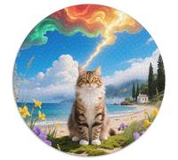 Persian Cat 1000 Pezzi Puzzle Giochi Di Puzzle Cute PetsPuzzle Circolare Giochi Intellettuali Arte Giochi Regali Unici (67.5x67.5cm)