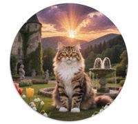 Persian Cat 1000 PezziPuzzle Cute Pets Puzzle Circolare Giochi Intellettuali Puzzle Arte Gioco Di Sfida Creativa Unica (67.5x67.5cm)