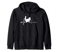 Persian Cat Heartbeat Funny Kitten for Cats Lovers Felpa con Cappuccio