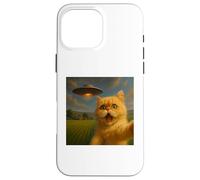 Persian Cat UFO Selfie With Invasion Alien Pet Lover Humor Custodia per iPhone 16 Pro Max