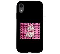 Persian Mama Mom Persian Cat Festa della Mamma Rosa Coquette Bow Custodia per iPhone XR