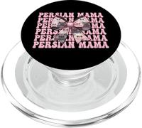 Persian Mama Mom Persian Cat Festa della Mamma Rosa Coquette Bow PopSockets PopGrip per MagSafe