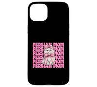Persian Mom Mama Persian Cat Festa della Mamma Rosa Coquette Bow Custodia per iPhone 15 Plus