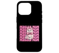 Persian Mom Mama Persian Cat Festa della Mamma Rosa Coquette Bow Custodia per iPhone 16 Pro