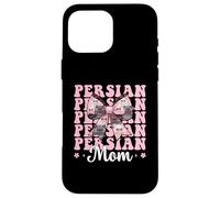 Persian Mom Mama Persian Cat Festa della Mamma Rosa Coquette Bow Custodia per iPhone 16 Pro Max