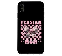 Persian Mom Mama Persian Cat Festa della Mamma Rosa Coquette Bow Custodia per iPhone XS Max