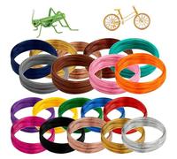 Persiiious 20 rotoli di filo di alluminio multicolore, 5 m × 1 mm, per gioielli, fabbricazione di modelli, artigianato della scultura, albero di Bonsai(100 m)