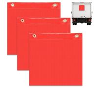 Persiiious 3 bandiere di avvertimento rosse, 29,5 x 29,5 cm, per auto, roulotte, rimorchio, portabiciclette, rimorchio, trasporto