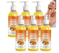 Persimmon Body Wash Soap Citrus Scent, Deep Cleanse Odor Control Shower Gel per tutti i tipi di pelle, detergente rinfrescante per il corpo per uomini e donne, idratante (6 pezzi)