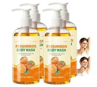 Persimmon Gel doccia contro gli odori corporei, detergente e deodorante, gel doccia detergente e deodorante contro il tipico odore degli anziani, a lunga durata (4 pezzi)