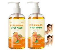 Persimmon Gel doccia contro gli odori corporei, detergente e deodorante, gel doccia detergente e deodorante contro il tipico odore delle persone anziane, a lunga durata (2 pezzi)