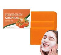 Persimmon Soap Bar, detergente per il corpo cachi, sapone per l'odore delle persone anziane, sapone per il corpo fatto a mano, per eliminare l'odore forte del corpo per la pulizia profonda (3 pezzi)