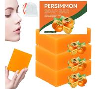 Persimmon Soap for Body Odor, Body Bar Soap for Old People Smell, Handmade Natural Soaps for Better Skin, Deeply Moisturizing Bath Wash for Women & Men, 100g (3)