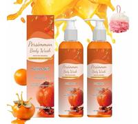 Persimmon Soap Liquid For Body Odor Control,Natural Soap With Persimmon Extract,Gentle Deodorizing Shower Gel For Women & Men,Daily Care (0014-2Pcs, Persimmon flavor)