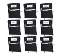 Persistence 6 pezzi, borsa per sedia, borsa per sedia, borsa per sedia, borsa per sedie per studenti, organizer per sedie con targhetta per il nome