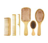 Persistence 6 pz/set pettine in legno Paddle cuscino perdita di capelli per capelli pettine pettine cuoio capelluto cura dei capelli bambù pettine