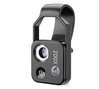 Persistence Microscopio per telefono cellulare 200X con microscopio da finestra, mini microscopio digitale portatile con luce LED/clip universale