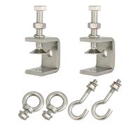Persistence Morsetto a C piccolo in acciaio inossidabile con anello, morsetto a C, ganci per tubi per appendere, morsetto per travi con anello per la lavorazione del legno