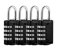 Persistence un Combinazione,Lucchetto un 4 Cifre con Lucchetto con Codice nel Metallo,Resistente Alle Intemperie,Lucchetto un Combinazione per Armadietto,Palestra Nero