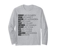 PERSISTI Come LA Regola di Elizabeth Come Ruth Women Meme Maglia a Manica