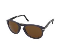 Persol Uomo PO0714 FOLDING 121733 Occhiali da sole Acetato Blu Marrone Pilot Normale
