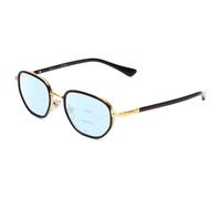 Persol PO2471S Unisex Rétro Multi-Focus Blu Luce Occhiali IN Oro E Nero 50 MM