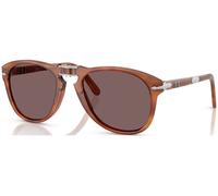 Persol Occhiali da sole uomo Po0714sm Steve McQueen Aviator, Terra Di Siena/Viola, 54 mm