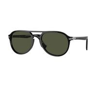 Persol Unisex Persol PO3235S EL PROFESOR SERGIO 95/31 Occhiali da sole Acetato Nero Verde Pilot Normale