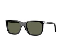 Persol Unisex Persol PO3357S RENZO 95/58 Occhiali da sole Acetato Nero Verde Squadrata Polarizzata