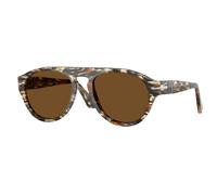 Persol Unisex Persol PO3370S 122157 Occhiali da sole Acetato Multi-colore Marrone Pilot Polarizzata