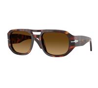 Persol Unisex Persol PO3373S VINCENT 24/85 Occhiali da sole Acetato Tartaruga Marrone Pilot Normale Sfumato