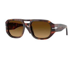 Persol Unisex Persol PO3373S VINCENT 24/85 Occhiali da sole Acetato Tartaruga Marrone Pilot Normale Sfumato