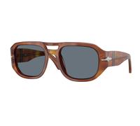Persol Unisex Persol PO3373S VINCENT 96/56 Occhiali da sole Acetato Marrone Blu Pilot Normale